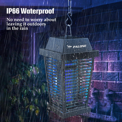 PALONE Bug Zapper with 4500V, USB-C and Solar Panel Dual Charging, Waterproof Bug Zapper with 7.5W Solar Charging Panel, Suitable for Camping Outdoor