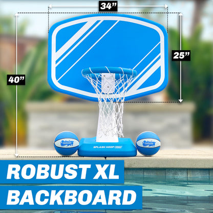 GoSports Splash Hoop PRO Swimming Pool Basketball Game - Includes Poolside Water Basketball Hoop, 2 Balls and Pump - Blue GoSports