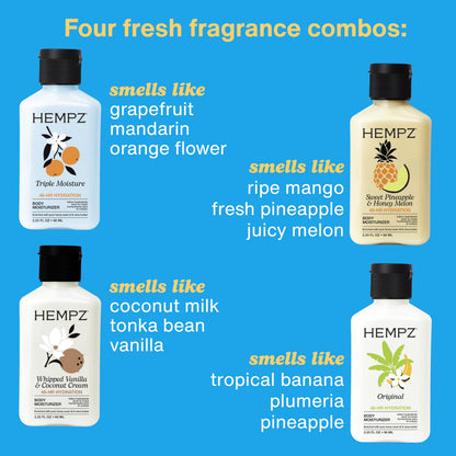 Hempz Mini Moisturizer Kit, Hydration Lotion Set, four piece pack, 2.25 oz - Available at All In One Marketplace Canada