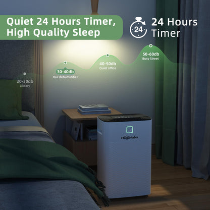 HOGARLABS 34 Pint Smart Dehumidifiers for Home and Basements, with 3 Working Modes, Overflow Protection, and Auto Shut off Restart. Ultra Silent Dehumidifier with Drain Hose and Digital Control Panel. - Available at All In One Marketplace Canada