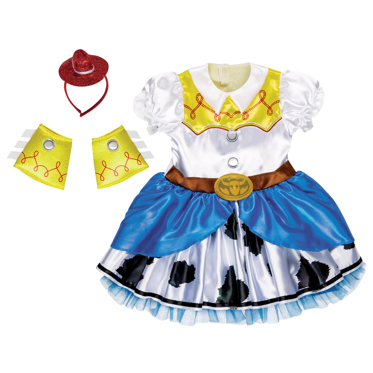 Disney Toy Story Jessie Costume for Kids, Deluxe Officially Licensed Halloween Costume Outfit, Child Size (3T-4T)