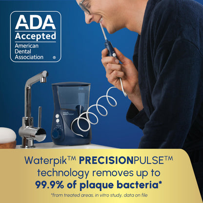 Waterpik Aquarius Water Flosser For Teeth Cleaning, Gums, Braces, Dental Care, Electric Power With 10 Settings, 7 Tips For Multiple Users & Needs, CDA Validated, Blue WP-663, Packaging May Vary Waterpik