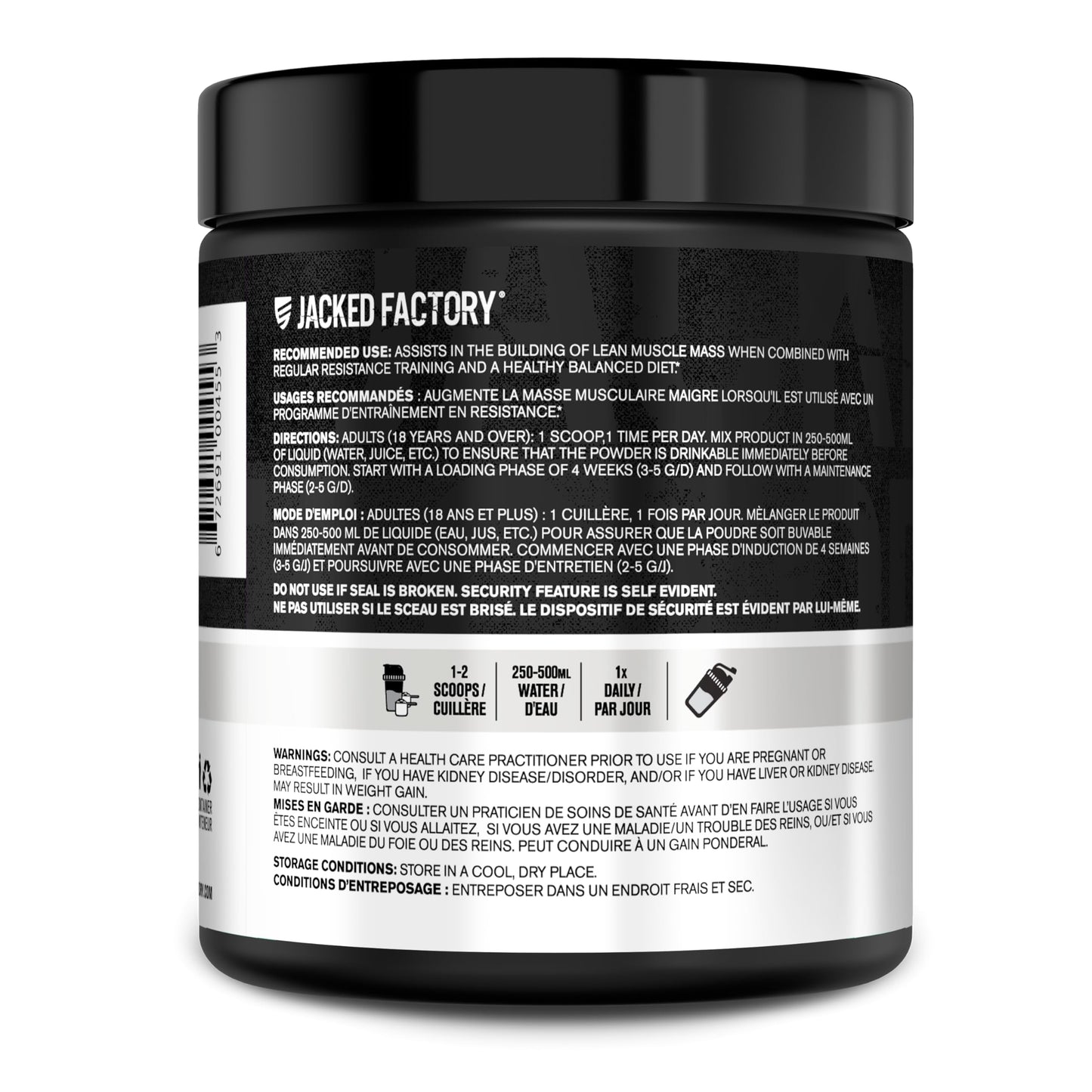 Creatine + Glutamine - Canadian-Owned Supplement with L-Glutamine - 30 Servings