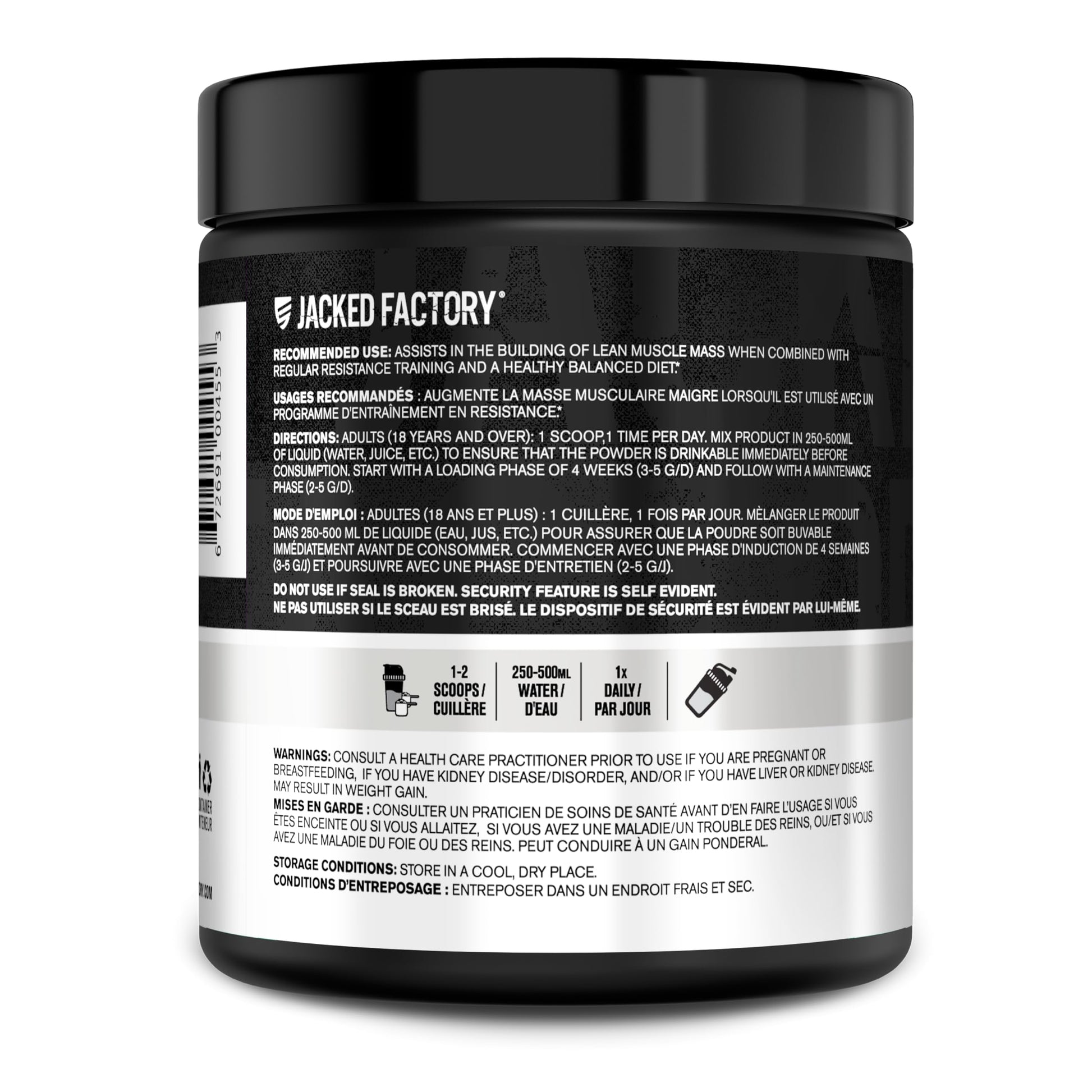 Creatine + Glutamine - Canadian-Owned Supplement with L-Glutamine - 30 Servings