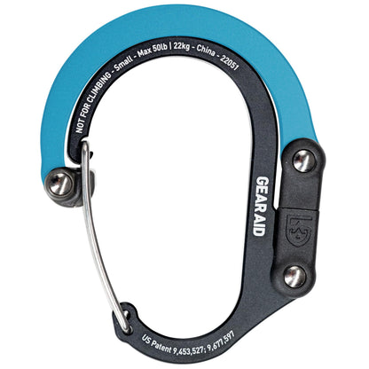 Gear AID HEROCLIP Carabiner Clip and Hook (Small) for Purse, Stroller, and Backpack, Black and Blue, 1 Pack Gear Aid