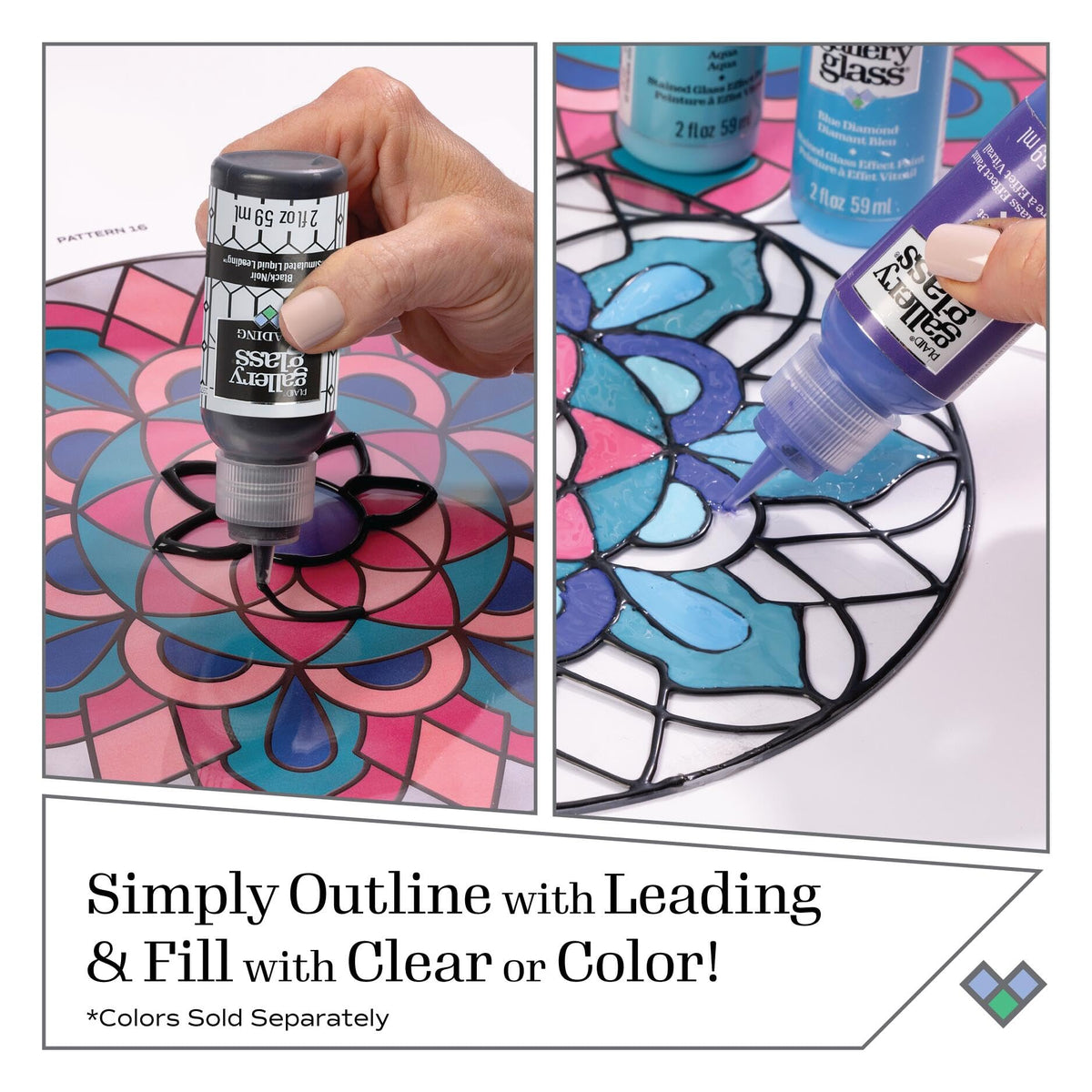 Plaid Gallery Glass Window Color Beginner Set (2-Ounce), GG8SET (8-Pack)