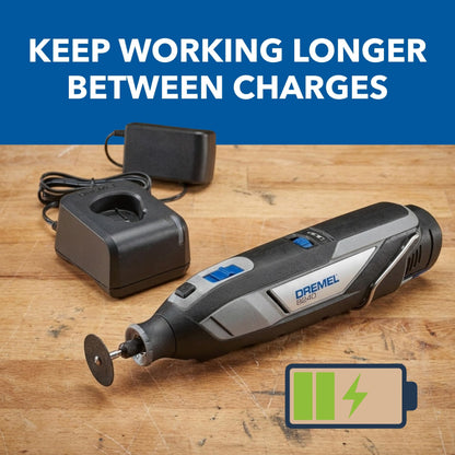 Dremel 8240-5 12V Cordless Rotary Tool Kit with Variable Speed and Comfort Grip - Includes 2AH Battery Pack, Charger, 5 Accessories, Wrench, and Tool Fabric Carry Bag Dremel