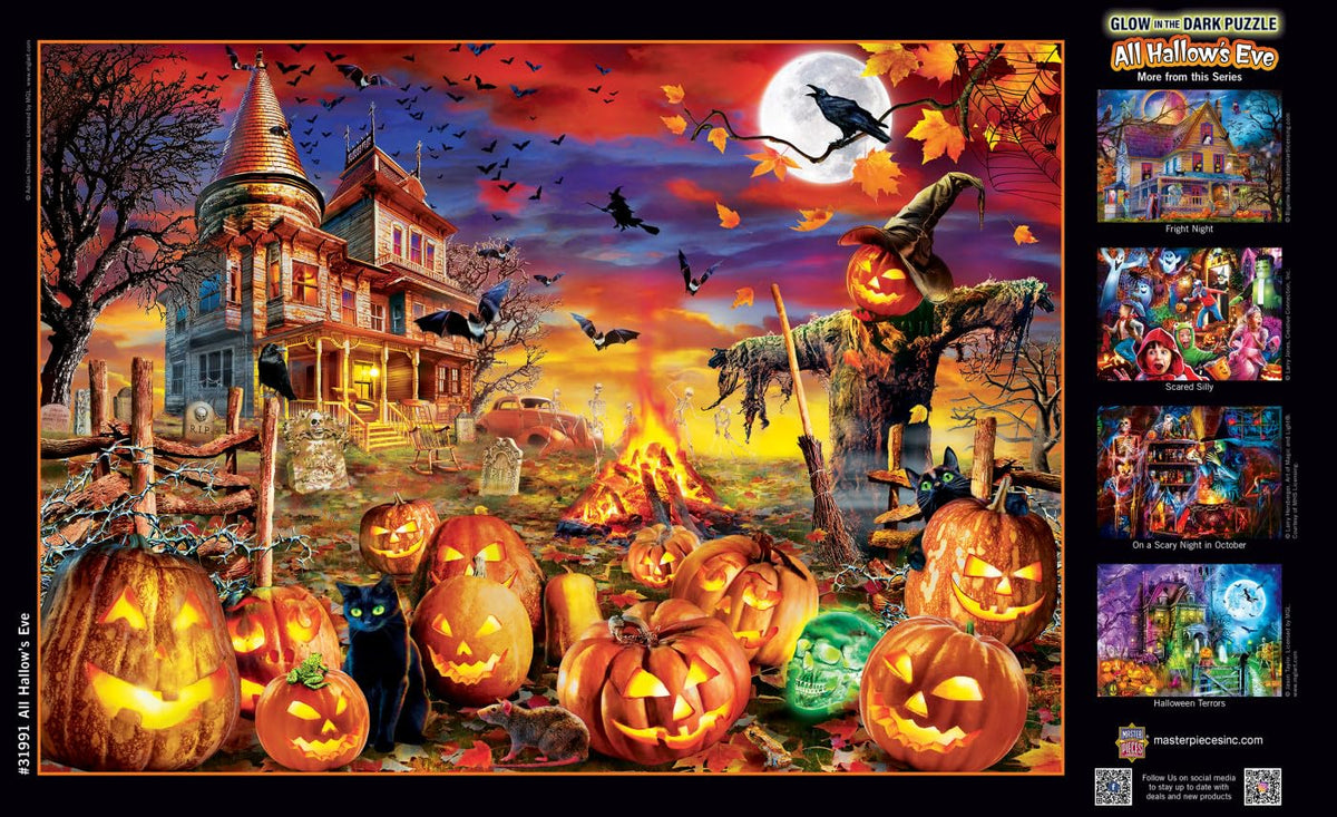 Puzzle de 500 pièces phosphorescent Halloween MasterPieces - All Hallow's Eve - 38 cm x 53 cm