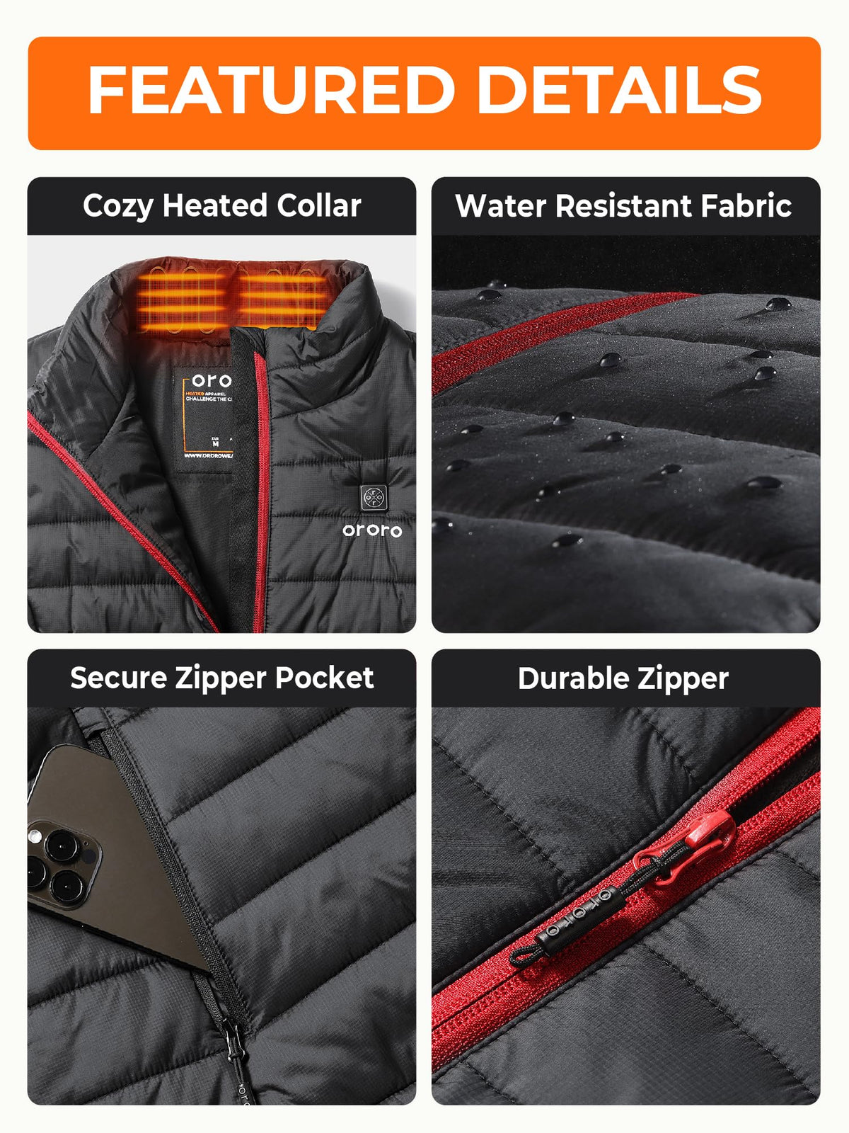 ororo Women Heated Vest, Lightweight Layering for Daily Winter Commuting (Neutral Black, M) 🍁 All In One Marketplace Canada
