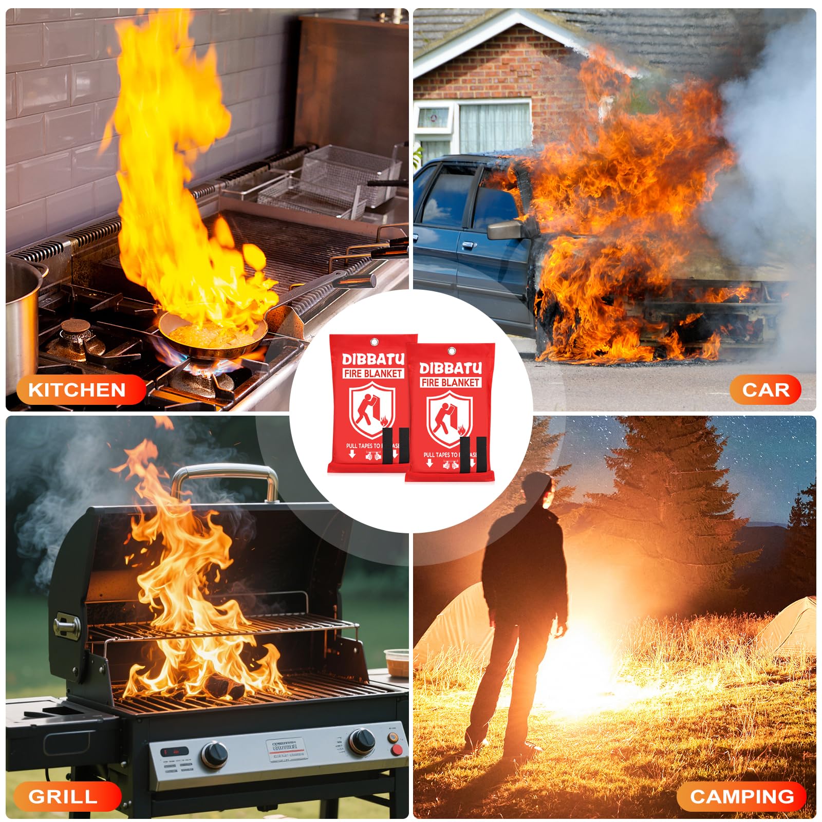Fire Blanket for Home and Kitchen,Emergency for Small Fire,Reused,Easy Use - Available at All In One Marketplace Canada