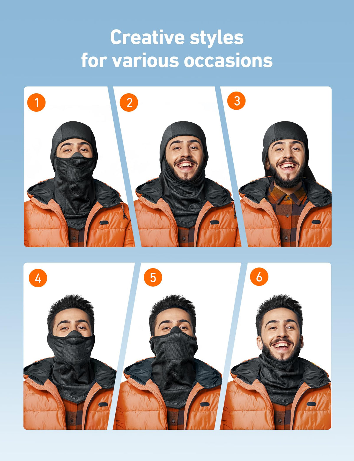 AstroAI Windproof Ski Mask Balaclava, Winter Weather Face Cover, Black 🍁 All In One Marketplace Canada