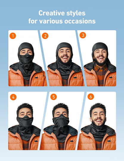 AstroAI Windproof Ski Mask Balaclava, Winter Weather Face Cover, Black 🍁 All In One Marketplace Canada
