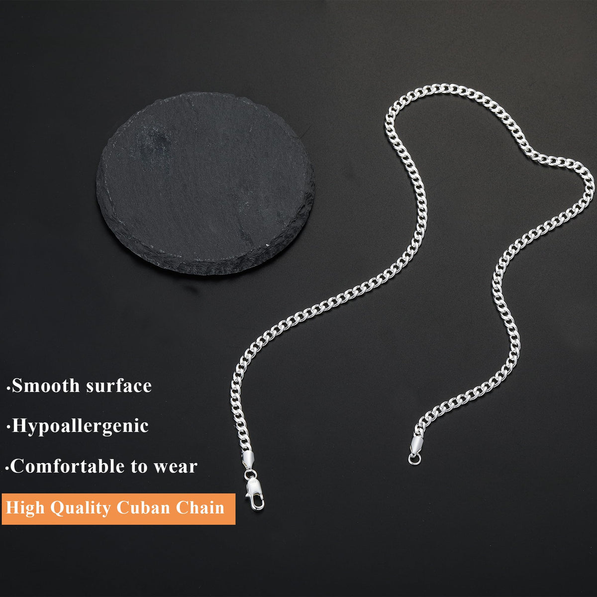 Weddinen Silver Chain for Men 5mm Necklace for Men Stainless Steel Cuban Link Chain for Mens Necklace Valentines Christmas Stocking Stuffers Jewelry Gifts for Boyfriend 20inch 🍁 All In One Marketplace Canada