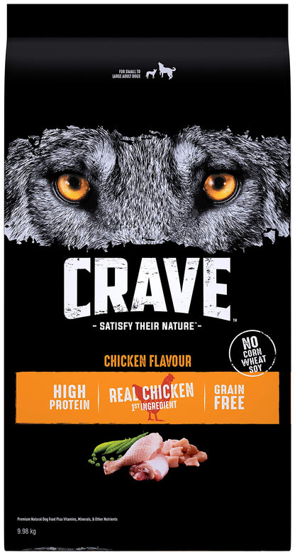 Crave Adult Dry Dog Food, Chicken Flavour, 9.98kg CRAVE