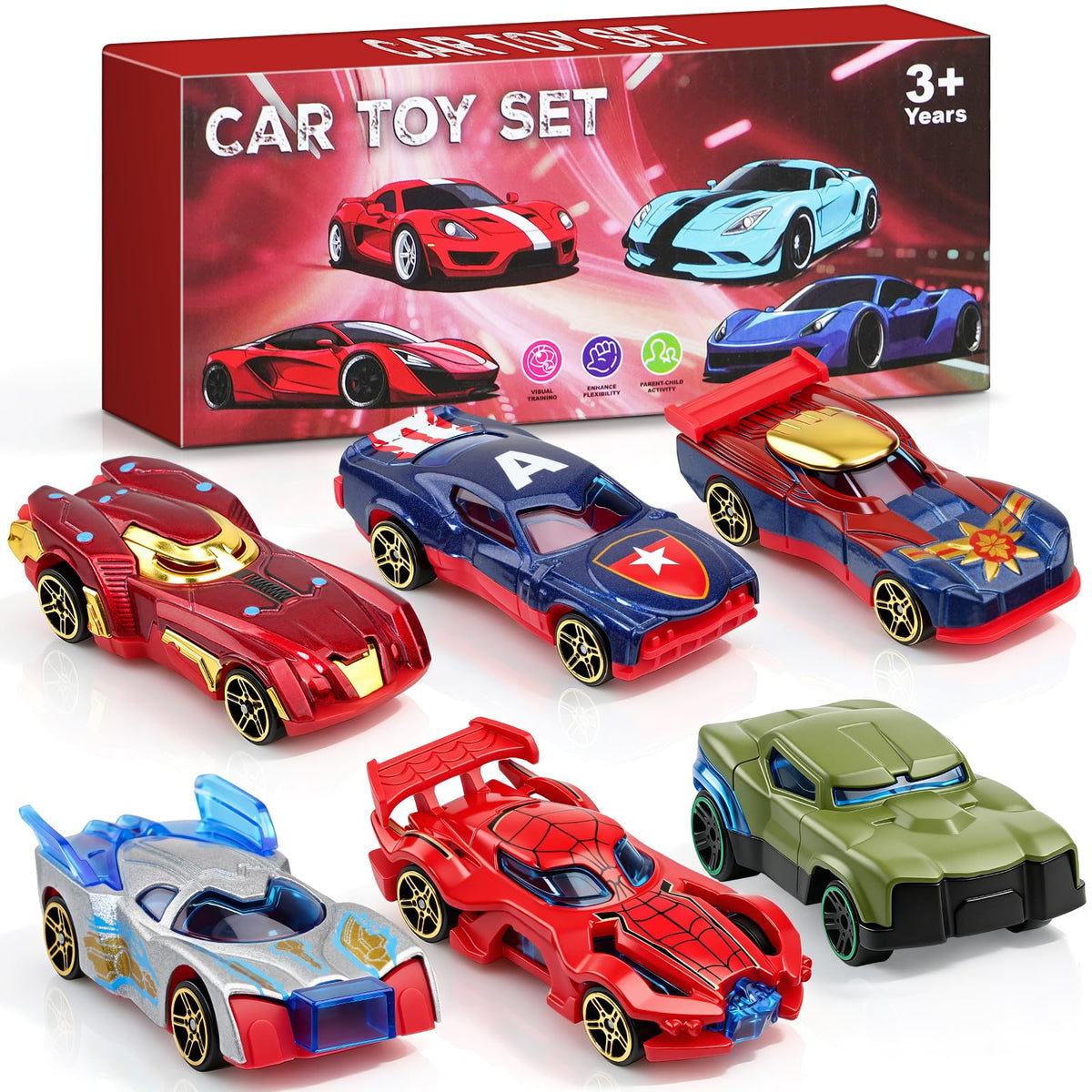 Spider Superhero Car Toys for Kids, 3 4 5 6 7 8 Year Old Boys Toys, Travel Toys, 3 4 5 6 7 8 Year Old Boys Girls Gifts Easter, Birthday, Christmas 🍁 All In One Marketplace Canada