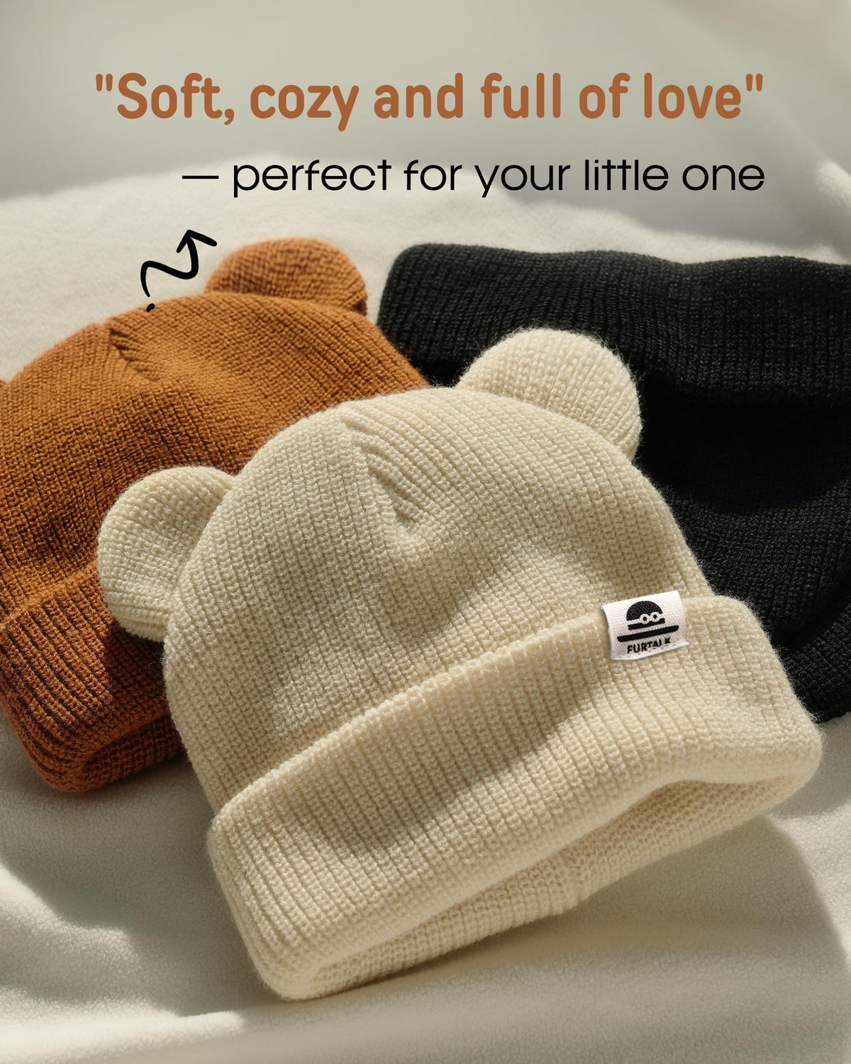 FURTALK Baby Beanie with Bear Ear Warm Knit Winter Hat for Infant Toddlers 🍁 All In One Marketplace Canada