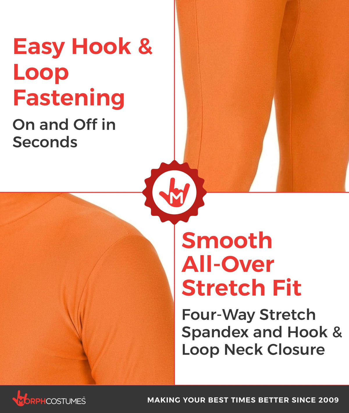 Morphsuits, Orange Morphsuit, Halloween Costume, Medium