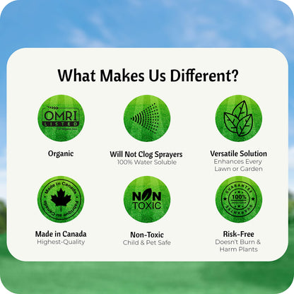 Humic Acid Organic Lawn Fertlizer - Fulvic Humic Mineral Blend for Trees, Shrubs, Ornamentals, Vegetables & Crops - Enhancer & Garden Soil Conditioner by FoliarTech, 4L - Available at All In One Marketplace Canada