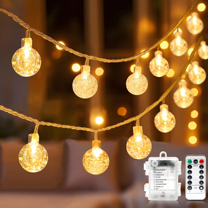 Metaku 16.4Ft 50LED Battery Operated Globe String Lights with Remote 🍁 All In One Marketplace Canada