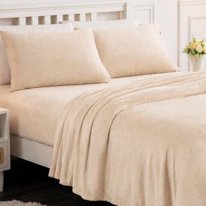 Softan Fleece Sheets, Soft as Flannel, Queen, Sand 🍁 All In One Marketplace Canada