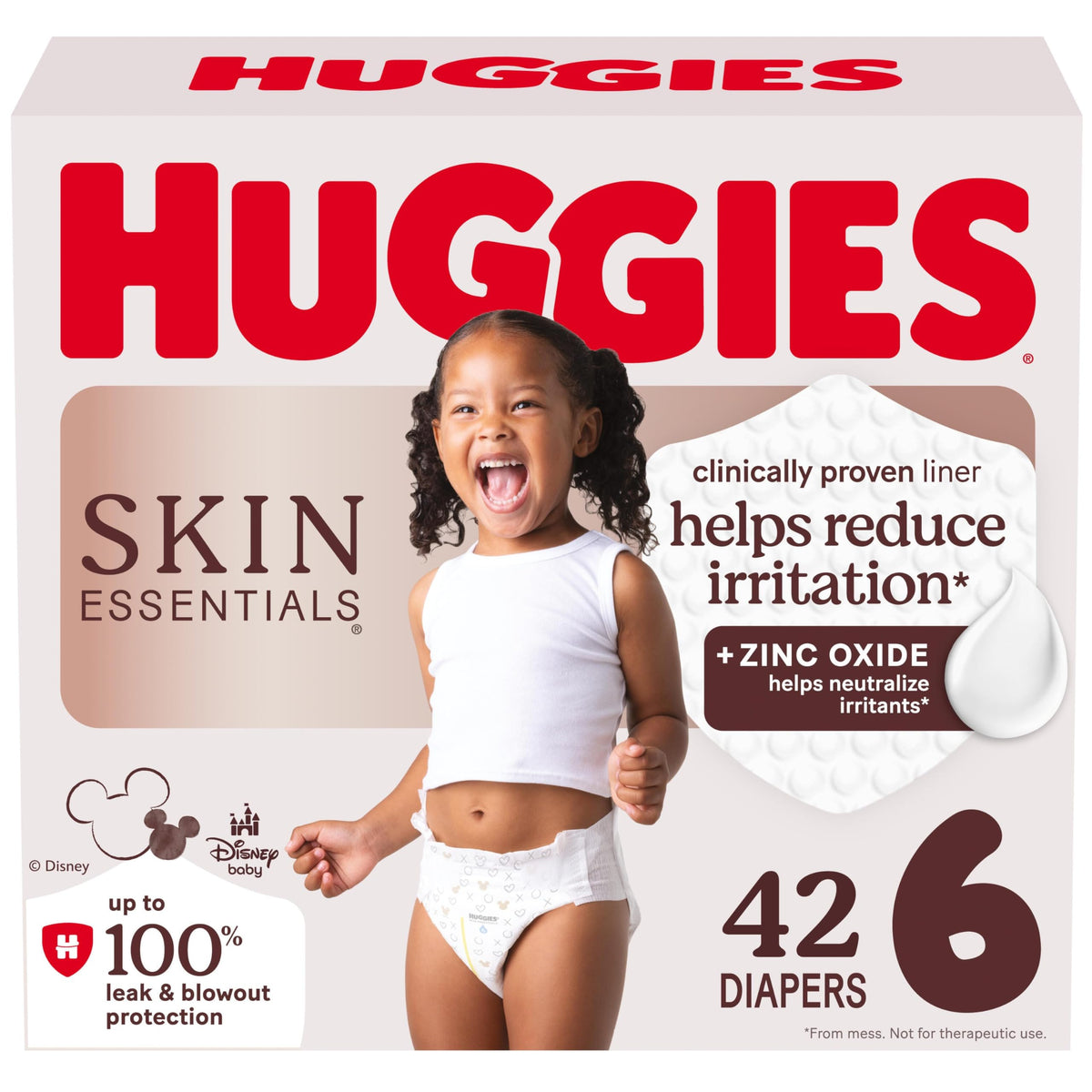 Huggies Size 6 Diapers, Skin Essentials Baby Diapers, Size 6 (35+ lbs), 42 Count