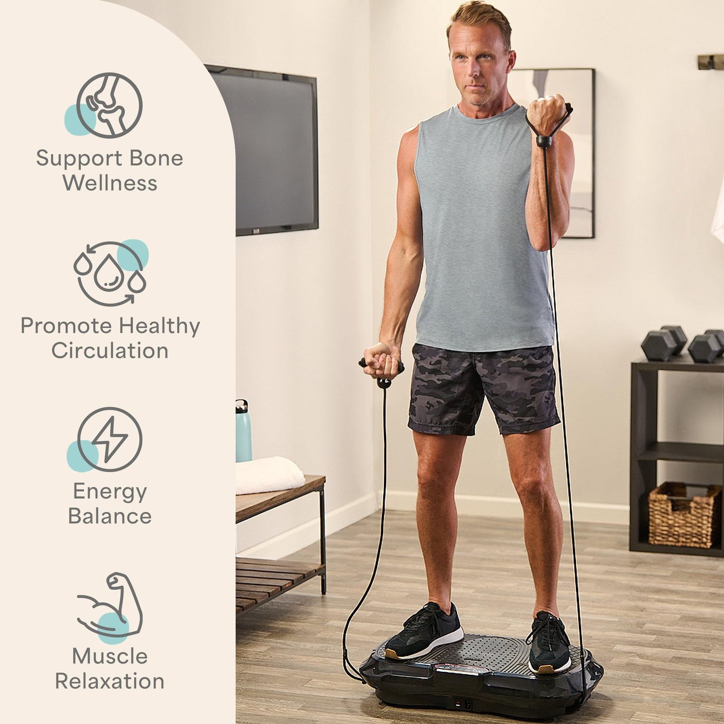 Lifepro Waver Vibration Plate Exercise Machine – Whole Body Oscillation Platform w/ 99 Speed Levels & 9 Programs – Remote Control, Loop & Resistance Bands for Full Body Home Gym Workout - Available at All In One Marketplace Canada