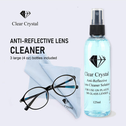 Glasses Cleaner kit - Eyeglass Cleaner including 3 Anti-Reflective Lens Cleaner bottles 125 ml Each, 3 Microfiber Cleaning Cloths, and a Screwdriver Key Chain - by Clear Crystal - Available at All In One Marketplace Canada