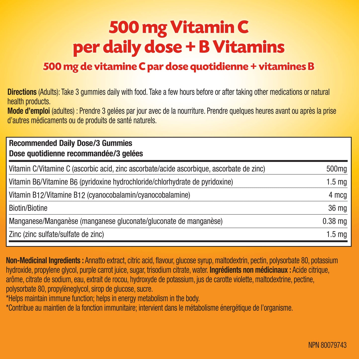 Emergen-C Immune Support Gummies, A Boost of Vitamins and Minerals, Orange, Tangerine & Raspberry Mix, 45 Gummies - Available at All In One Marketplace Canada