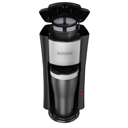 BLACK+DECKER Single Serve Coffee Maker, Includes One Dishwasher Safe Travel Mug (16oz), CM618C Black - Available at All In One Marketplace Canada