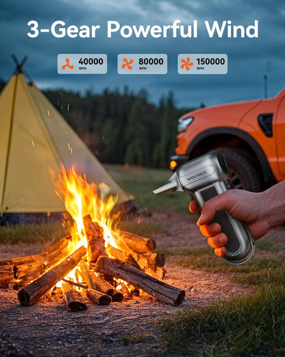 WOLFBOX MF100 Compressed Air Duster-150000RPM Super Power Cordless Air Duster, Rechargeable Brushless Motor Durable Blower, 3-Gear Adjustable Dust Blower for Computer, Keyboard, Outdoor, House and Car - Available at All In One Marketplace Canada