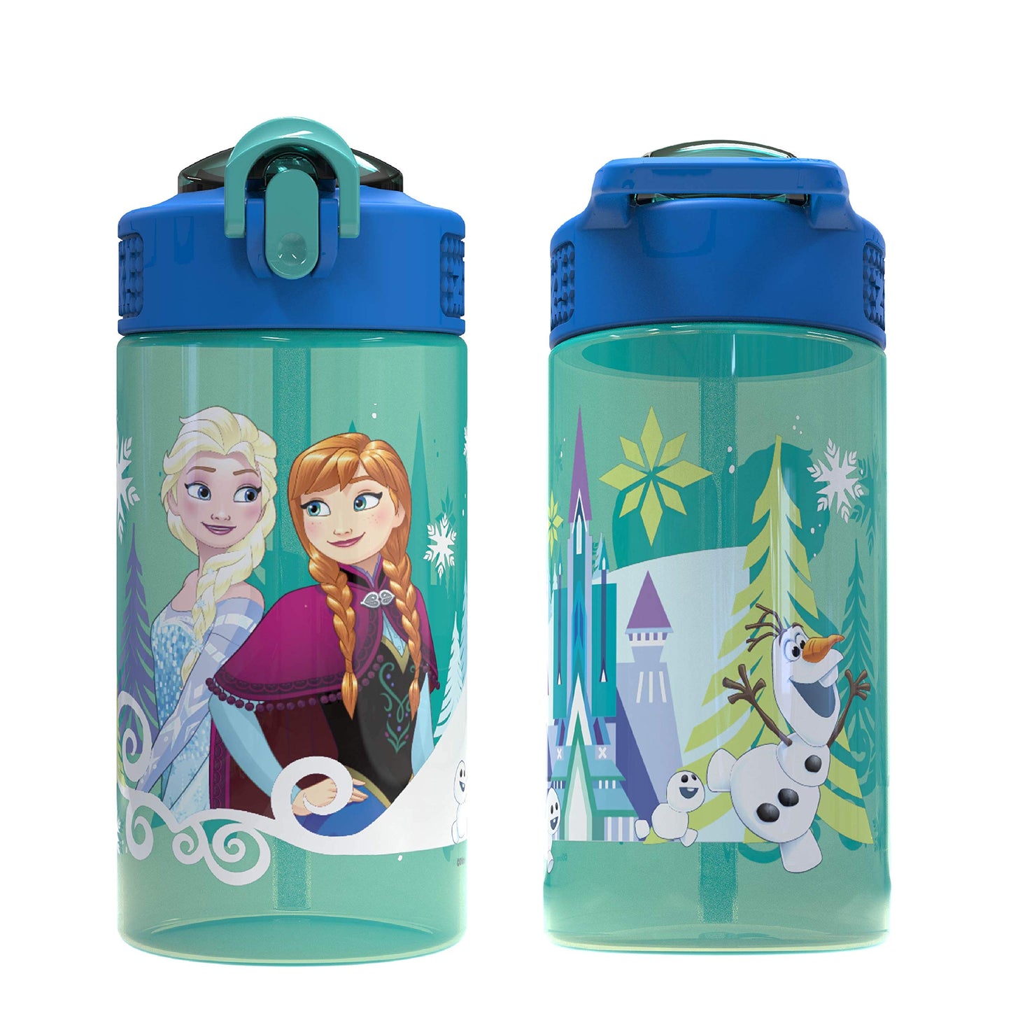Zak Designs Disney Frozen 16oz Leak-Proof Straw Kids Water Bottle
