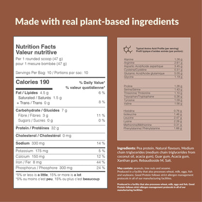 Good Protein – 32g Protein, Vegan High Protein Powder, 100% Natural, Non-GMO, Dairy-free, Gluten & Soy Free and No Added Sugar. Plant-Based Protein Shake (Chocolate Milk, 940 g)
