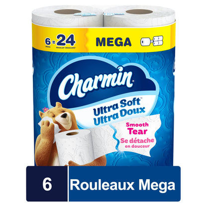 Charmin Toilet Paper Ultra Soft, 18 Mega Rolls = 72 Regular Rolls