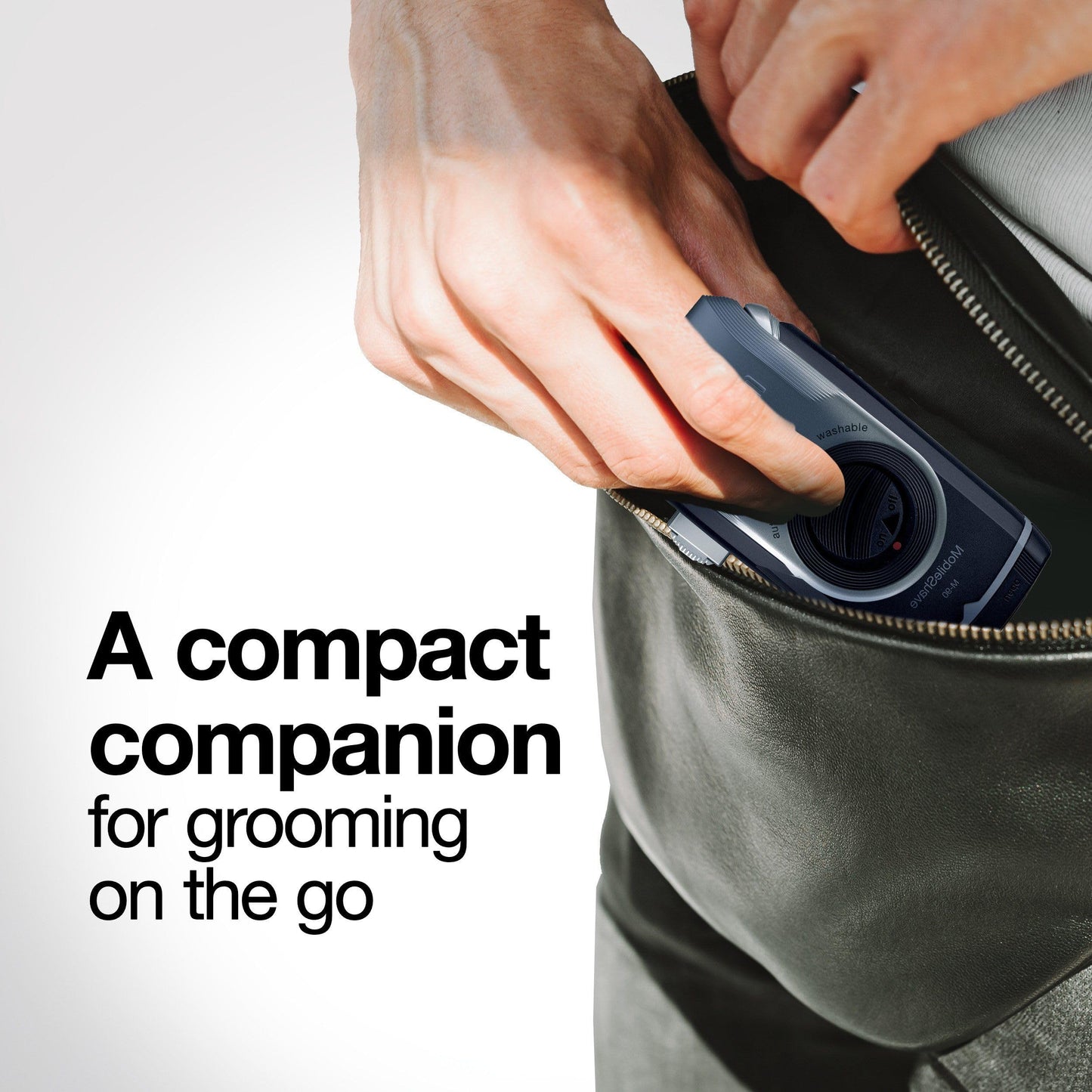 Braun M90 Mobile Shaver for Precision Trimming, Great for Travel, Black/Silver - Available at All In One Marketplace Canada