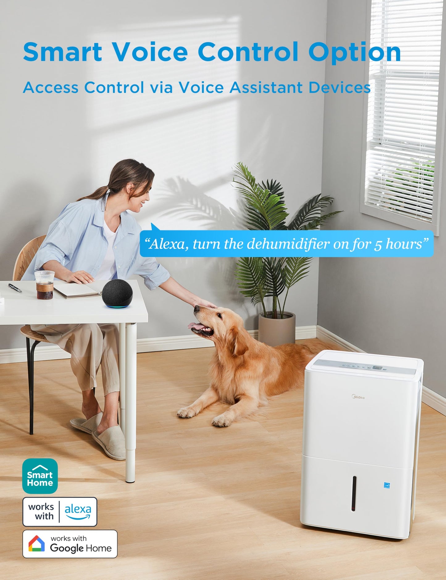 Midea Dehumidifier with Pump for Basement, Energy Star, WiFi, 50 Pint DOE