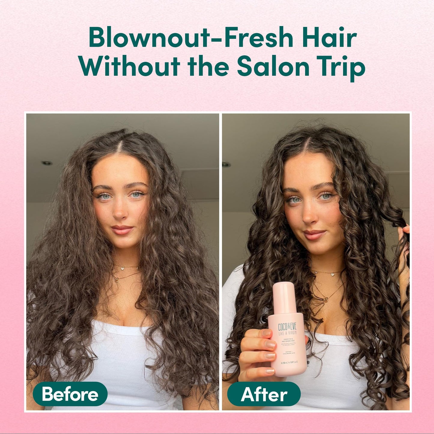 Coco & Eve Frizz Fix & Pro Shine Mist - 72H Frizz Control & Instant Shine | Lightweight Heat Protectant | Moisturizing, Smoothing, Detangling Spray | For Damaged Hair & All Hair Types (5.07 fl oz) - Available at All In One Marketplace Canada