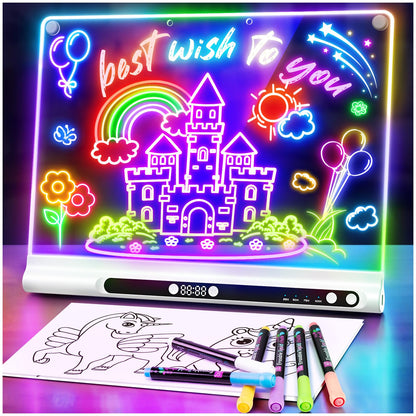 Geokay 16“ Rechargeable LED Drawing Board, 9-Color Light Modes with Timer 🍁 All In One Marketplace Canada