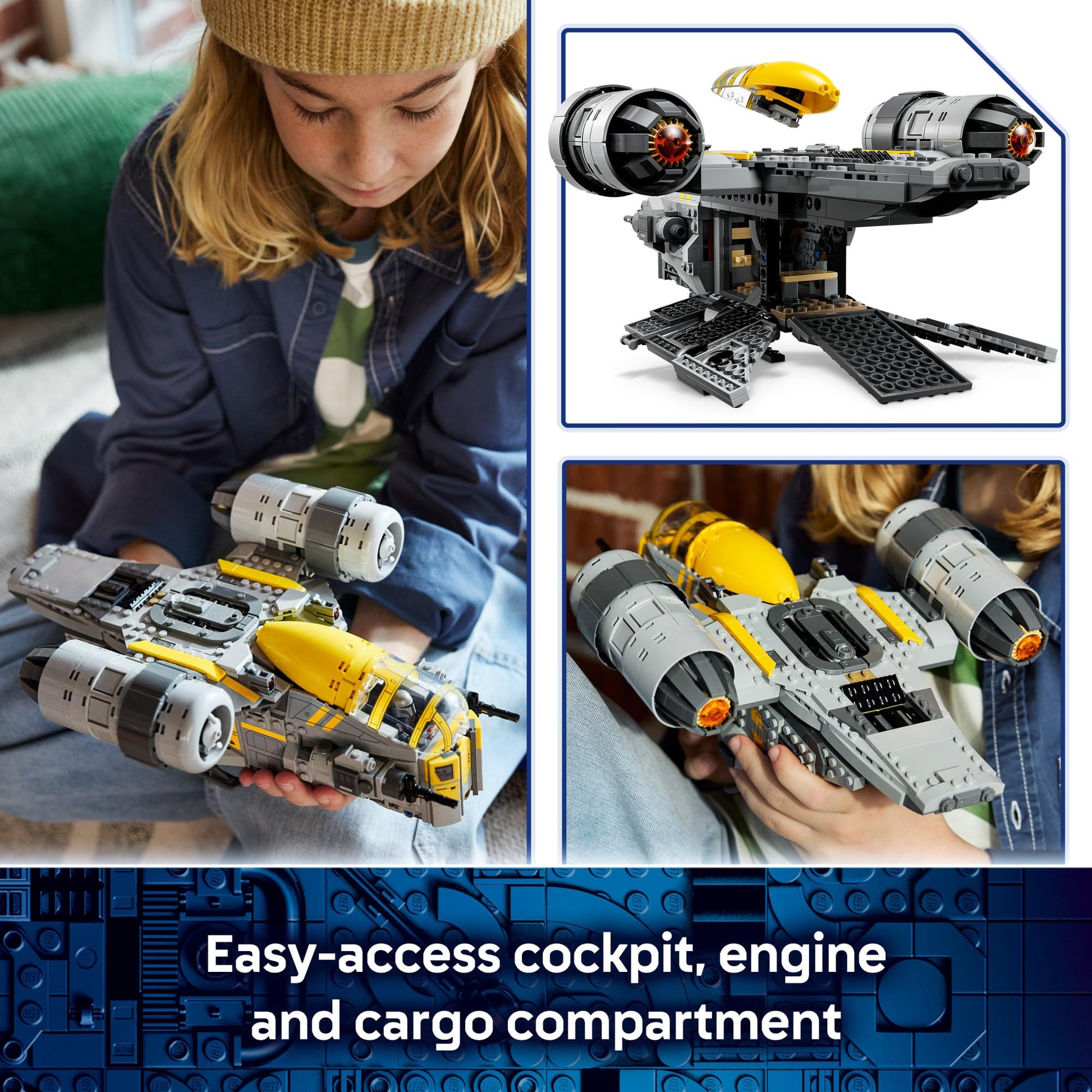 LEGO Star Wars: The Mandalorian and Grogu The Razor Crest Building Toy - Build and Display Set for Boys & Girls, Ages 10+ - Star Wars Gifts for Birthdays & Fans - 75447 LEGO