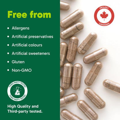 Organika Korean Red Ginseng- 6 Year Old Roots, Energy Support, Stress Support, Warming Effect- 100caps Organika