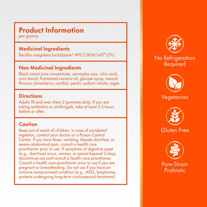 Align Probiotic Gummies for Women & Men, Helps Support Gastrointestinal Health, Made With Naturally Sourced Fruit Flavors, Strawberry Flavour, 60 Gummies - Available at All In One Marketplace Canada