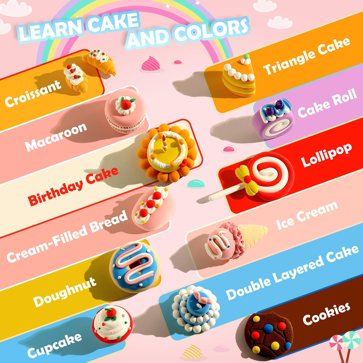 Aestd-ST Air Dry Clay Kit - Cake Themed, Modeling Clay for Kids 🍁 All In One Marketplace Canada