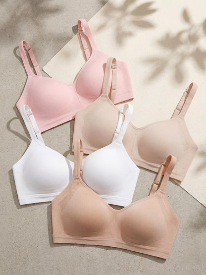 Warners Women's Blissful Benefits Underarm-Smoothing with Seamless Stretch Wireless Lightly Lined Comfort Bra Rm3911w, White, Large 🍁 All In One Marketplace Canada