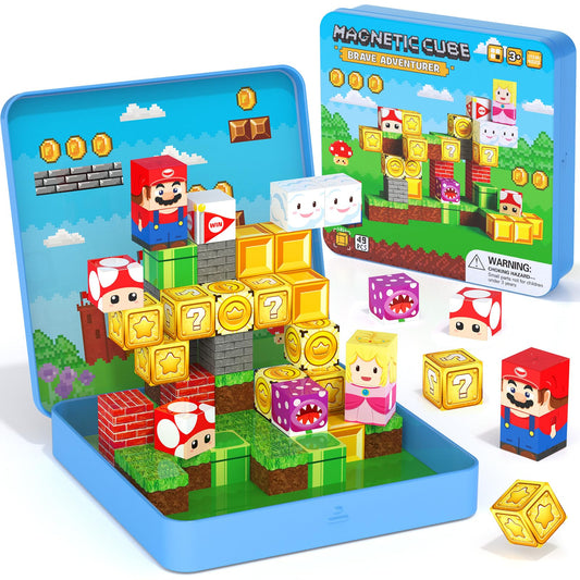 Mini Magnetic Blocks - 49 PCS Travel Magnet Building Blocks for Toddlers - STEM Educational Magnetic Building Toys with Portable Iron Box for Kids Ages 3-8 Boys & Girls - Available at All In One Marketplace Canada