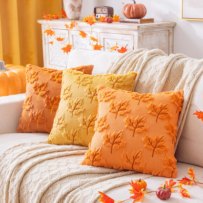 AQOTHES Maple Leaf Fall Orange Throw Pillow Covers 18x18 Inch Set of 2 🍁 All In One Marketplace Canada