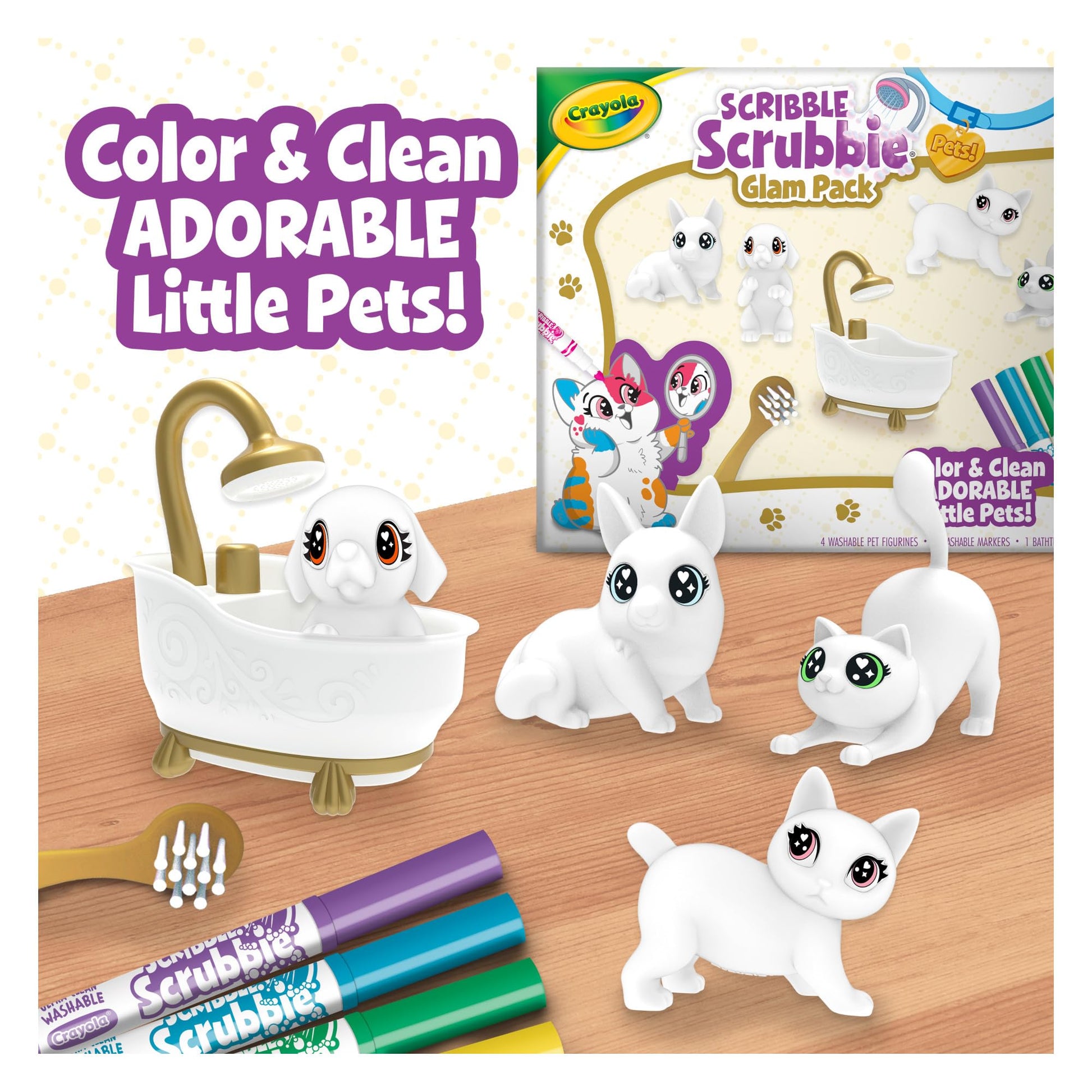 Crayola Scribble Scrubbie Pets Tub Playset, Creative Toys Crayola