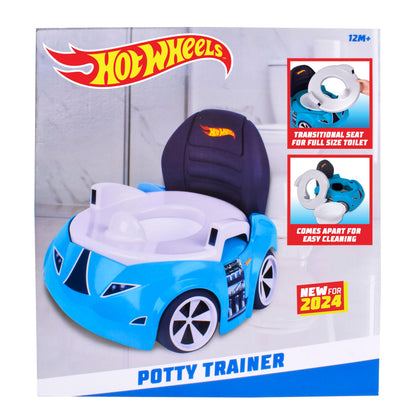 Hot Wheels Blue Race Car Potty Training Toilet, Includes Detachable Toddler Toilet Seat and Kids Potty, Ages 12 Months and Up Hot Wheels