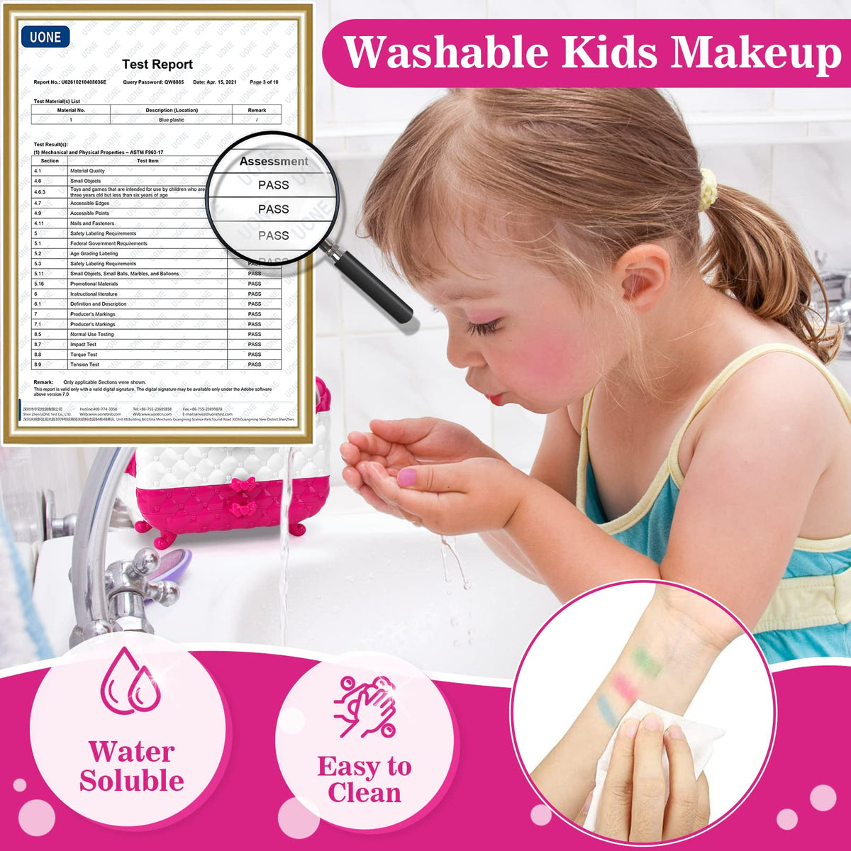 Flybay Kids Makeup Kit for Girls, Washable Girls Makeup Kit Kids Toys, Children Princess Pretend Play Make Up Set for Girl, Christmas Birthday Gifts for Girl Age 3-12 🍁 All In One Marketplace Canada