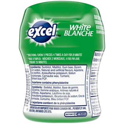 EXCEL, Spearmint Flavoured Sugar Free Chewing Gum, 60 Pieces, 6 Bottles