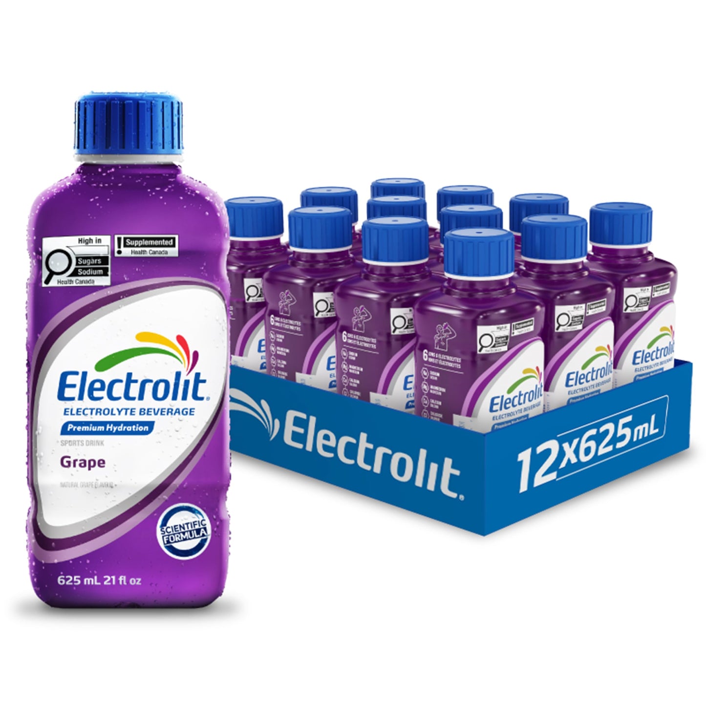 Electrolit Hydration Beverage & Recovery Drink w/Electrolytes, 625ml - Pack of 12-GRAPE 🍁 All In One Marketplace Canada