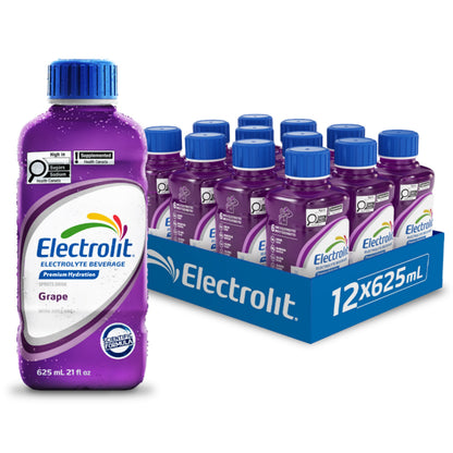 Electrolit Hydration Beverage & Recovery Drink w/Electrolytes, 625ml - Pack of 12-GRAPE 🍁 All In One Marketplace Canada